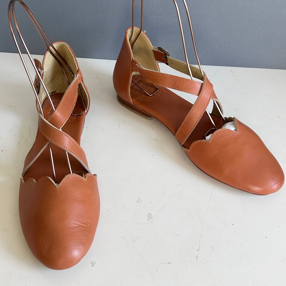 Bali ELF Handmade Mangrove Shoes size 10 Mary Jane Crisscross Flats - Picture 3 of 11
